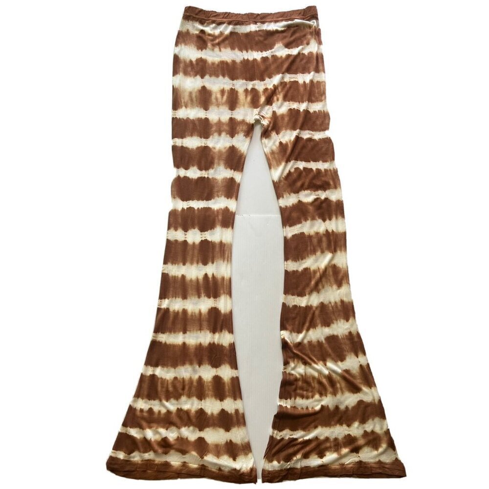 Raga Women's Orange Beach Striped Soft Flare Casual Pants R518 - Picture 5 of 9